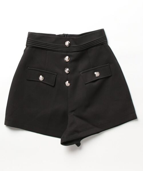 SPIGA（スピーガ）の「金釦ﾊｲｳｴｽﾄｼｮｰﾄﾊﾟﾝﾂ（その他パンツ・レディース・ブラック/ホワイト・MEDIUM/SMALL）」の5枚目の写真