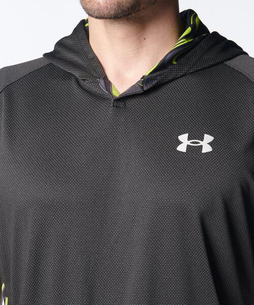 UNDER ARMOUR（アンダーアーマー）の「UAショートスリーブ フーディー（ベースボール/メンズ）（スウェット・メンズ・ブラック・S/L/M/XL/3XL/XXL）」の4枚目の写真