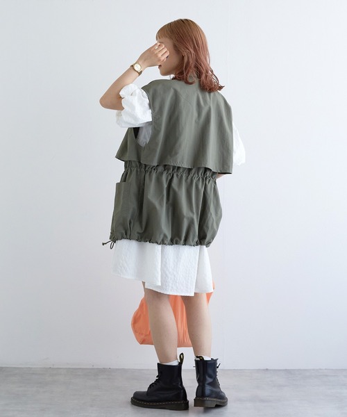 w closet(ダブルクローゼット)の「バックオープンチュニック(チュニック・レディース・ブラック/サックスブルー/オフホワイト・FREE)」の9枚目の写真