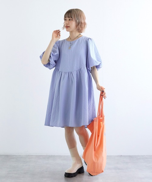 w closet(ダブルクローゼット)の「バックオープンチュニック(チュニック・レディース・ブラック/サックスブルー/オフホワイト・FREE)」の10枚目の写真