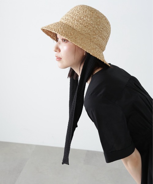 N.（N. Natural Beauty Basic）（エヌエヌナチュラルビューティーベーシック）の「◆ラフィア丸天ハット（ハット・レディース・ナチュラル/ブラウン・ﾌﾘ-）」の7枚目の写真