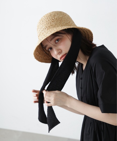 N.（N. Natural Beauty Basic）（エヌエヌナチュラルビューティーベーシック）の「◆ラフィア丸天ハット（ハット・レディース・ナチュラル/ブラウン・ﾌﾘ-）」の3枚目の写真