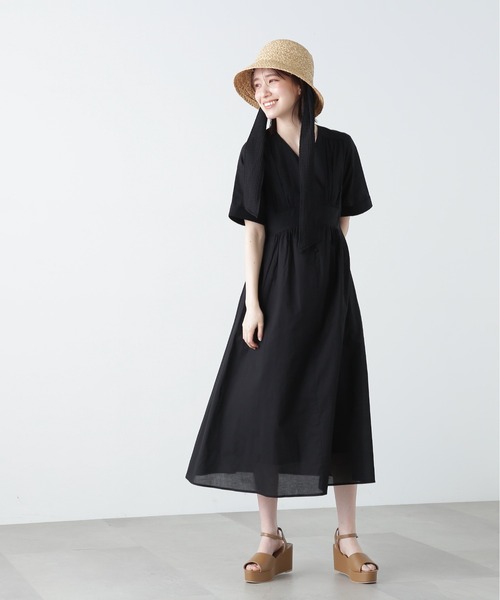 N.（N. Natural Beauty Basic）（エヌエヌナチュラルビューティーベーシック）の「◆ラフィア丸天ハット（ハット・レディース・ナチュラル/ブラウン・ﾌﾘ-）」の5枚目の写真