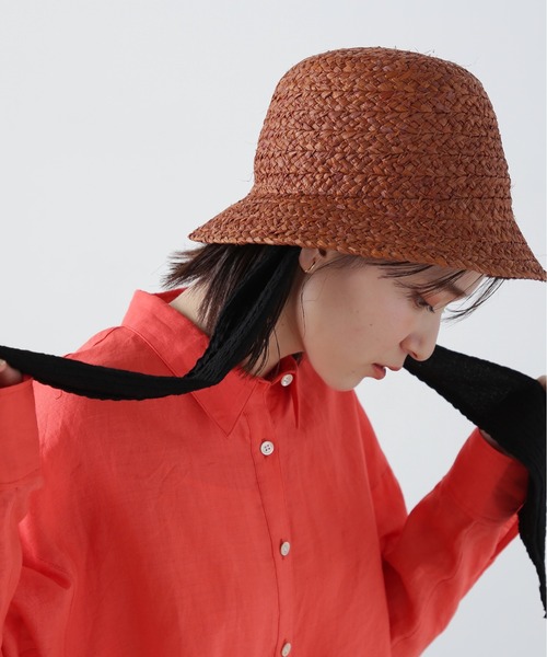 N.（N. Natural Beauty Basic）（エヌエヌナチュラルビューティーベーシック）の「◆ラフィア丸天ハット（ハット・レディース・ナチュラル/ブラウン・ﾌﾘ-）」の6枚目の写真