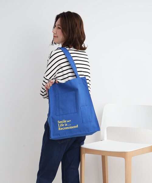 SHOO・LA・RUE（シューラルー）の「◆マルシェバッグ（トートバッグ・レディース・カーキ/アイボリー/ブルー/ベージュ・00）」の21枚目の写真