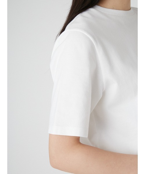 Mila Owen（ミラオーウェン）の「2サイズシルエットハイラインTシャツ【マシーンウォッシャブル】（Tシャツ/カットソー・レディース・ブルー/ホワイト/ベージュ/ライム・1/0）」の10枚目の写真