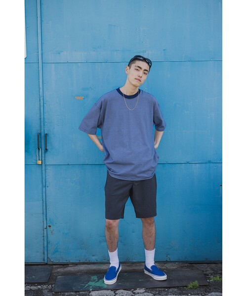 BEAMS（ビームス）の「BEAMS / マイクロ ボーダー Tシャツ（Tシャツ/カットソー・メンズ・ブルー/ブラック・L/XL/M/S）」の5枚目の写真