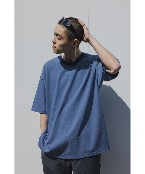 BEAMS（ビームス）の「BEAMS / マイクロ ボーダー Tシャツ（Tシャツ/カットソー・メンズ・ブルー/ブラック・L/XL/M/S）」の6枚目の写真