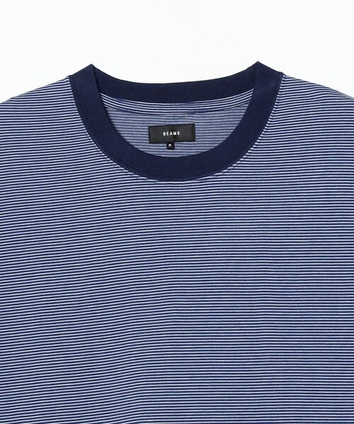 BEAMS（ビームス）の「BEAMS / マイクロ ボーダー Tシャツ（Tシャツ/カットソー・メンズ・ブルー/ブラック・L/XL/M/S）」の12枚目の写真