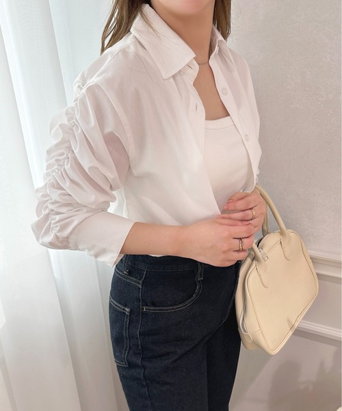 apres jour(アプレジュール)の「ドロストスリーブショートシャツ【ZOZOTOWN限定アイテム】(シャツ/ブラウス・レディース・ベビーピンク/サックスブルー/オフホワイト・フリー/X-LARGE)」の8枚目の写真