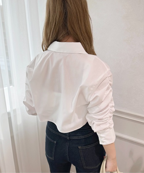 apres jour(アプレジュール)の「ドロストスリーブショートシャツ【ZOZOTOWN限定アイテム】(シャツ/ブラウス・レディース・ベビーピンク/サックスブルー/オフホワイト・フリー/X-LARGE)」の9枚目の写真