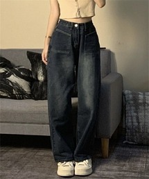 ヴィンテージライクワイドデニムパンツ