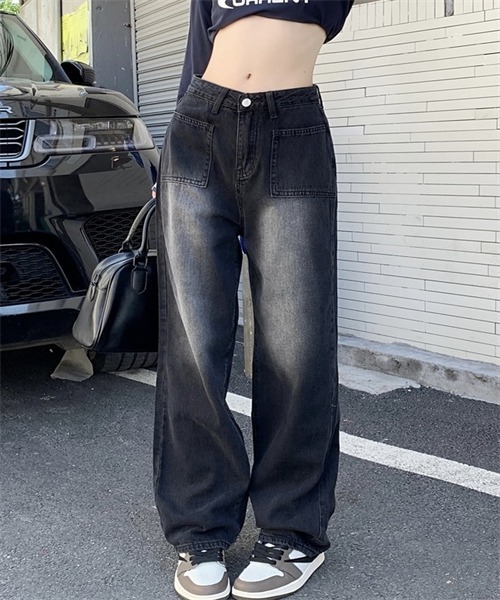 FREE STYLISTS（フリー スタイリスト）の「ヴィンテージライクワイドデニムパンツ（デニムパンツ・レディース・ネイビー/ブラック・2XL/S/M/L/XL）」の9枚目の写真