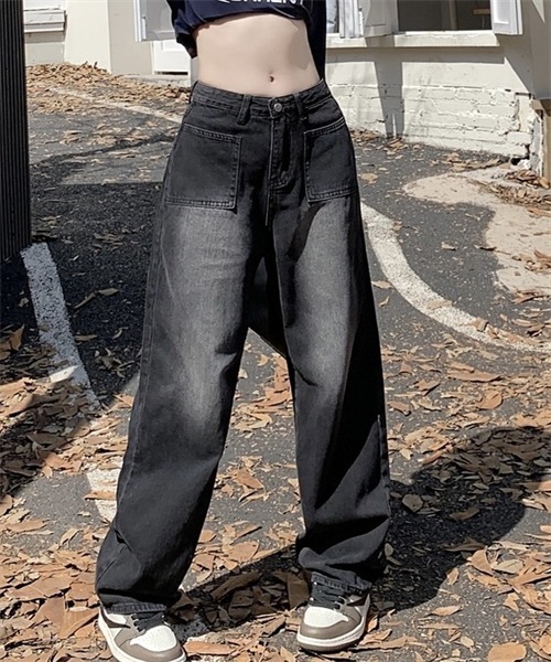 FREE STYLISTS（フリー スタイリスト）の「ヴィンテージライクワイドデニムパンツ（デニムパンツ・レディース・ネイビー/ブラック・2XL/S/M/L/XL）」の12枚目の写真