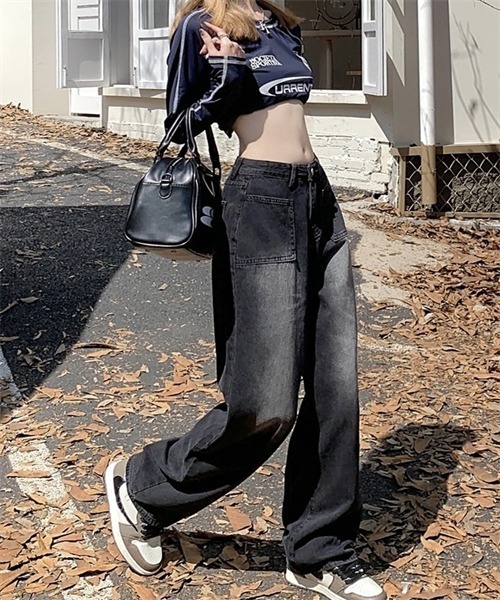 FREE STYLISTS（フリー スタイリスト）の「ヴィンテージライクワイドデニムパンツ（デニムパンツ・レディース・ネイビー/ブラック・2XL/S/M/L/XL）」の16枚目の写真