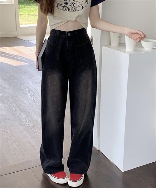 FREE STYLISTS（フリー スタイリスト）の「ヴィンテージライクワイドデニムパンツ（デニムパンツ・レディース・ネイビー/ブラック・2XL/S/M/L/XL）」の11枚目の写真