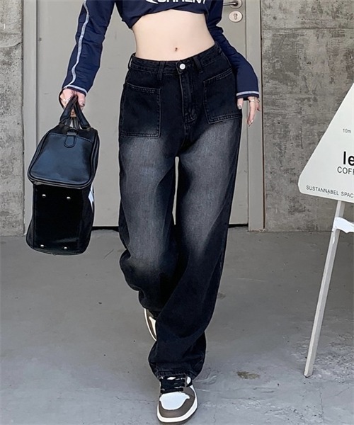 FREE STYLISTS（フリー スタイリスト）の「ヴィンテージライクワイドデニムパンツ（デニムパンツ・レディース・ネイビー/ブラック・2XL/S/M/L/XL）」の14枚目の写真