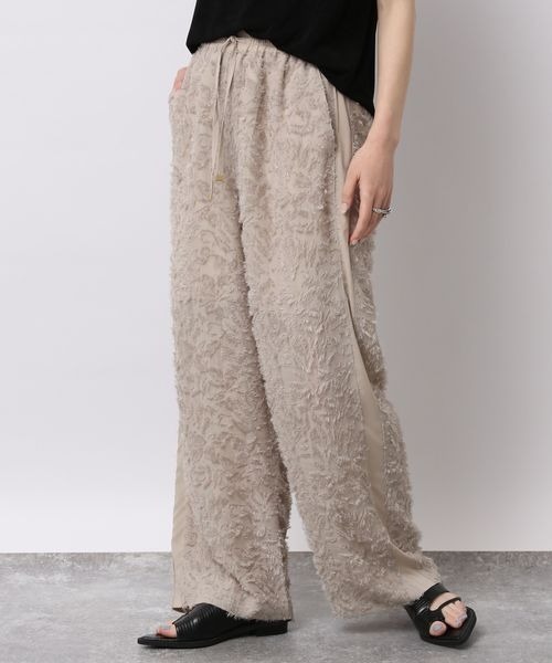 JEANASIS（ジーナシス）の「シアーフリンジジャガードパンツ【SET UP対応】/905694（その他パンツ・レディース・ライトベージュ/ブラック/オフホワイト・FREE）」の3枚目の写真