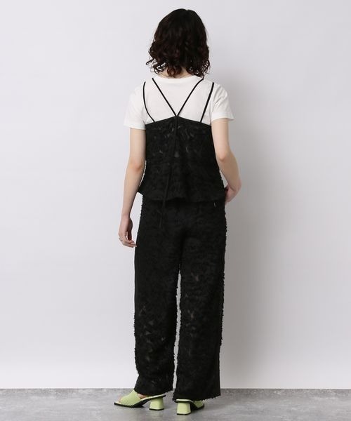 JEANASIS（ジーナシス）の「シアーフリンジジャガードパンツ【SET UP対応】/905694（その他パンツ・レディース・ライトベージュ/ブラック/オフホワイト・FREE）」の5枚目の写真