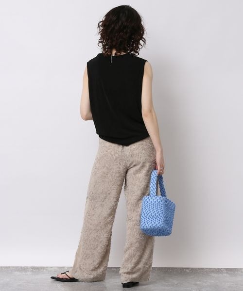 JEANASIS（ジーナシス）の「シアーフリンジジャガードパンツ【SET UP対応】/905694（その他パンツ・レディース・ライトベージュ/ブラック/オフホワイト・FREE）」の9枚目の写真