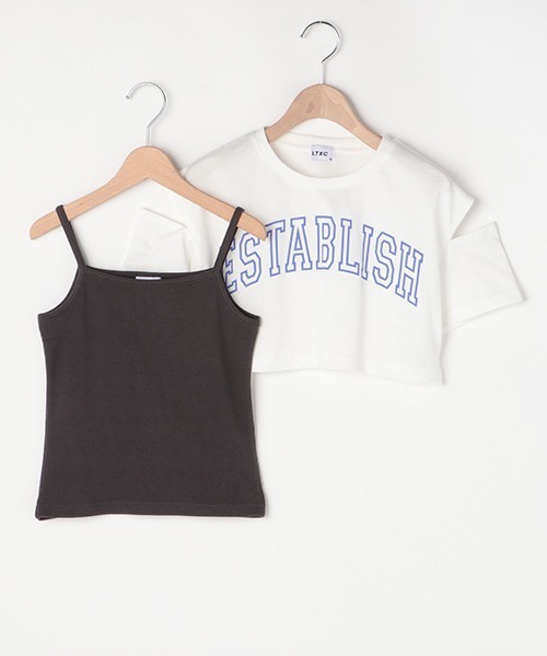 LOVETOXIC(ラブトキシック)の「【LTXC】接触冷感 肩開短丈TインナーSET(Tシャツ/カットソー・キッズ・ブラック/オフホワイト/ホワイト/サックスブルー・L/SS/M/S)」の10枚目の写真