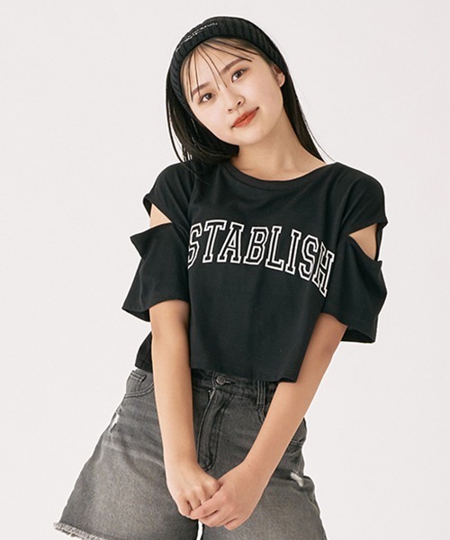 LOVETOXIC(ラブトキシック)の「【LTXC】接触冷感 肩開短丈TインナーSET(Tシャツ/カットソー・キッズ・ブラック/オフホワイト/ホワイト/サックスブルー・L/SS/M/S)」の21枚目の写真