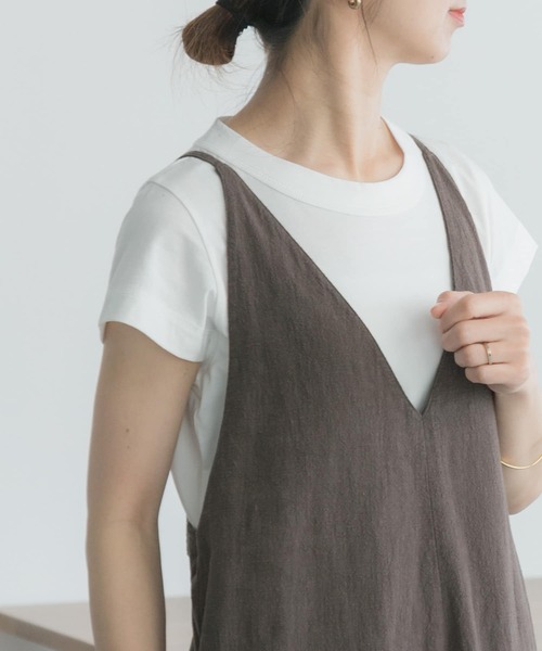 FORK&SPOON（フォークアンドスプーン）の「FORK&SPOON　コンパクトTシャツ（Tシャツ/カットソー・レディース・ブラック/ブラウン系その他/ミント/オフホワイト・1）」の2枚目の写真