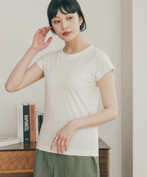 FORK&SPOON（フォークアンドスプーン）の「FORK&SPOON　コンパクトTシャツ（Tシャツ/カットソー・レディース・ブラック/ブラウン系その他/ミント/オフホワイト・1）」の6枚目の写真