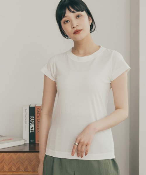 FORK&SPOON（フォークアンドスプーン）の「FORK&SPOON　コンパクトTシャツ（Tシャツ/カットソー・レディース・ブラック/ブラウン系その他/ミント/オフホワイト・1）」の7枚目の写真