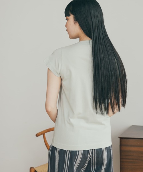 FORK&SPOON（フォークアンドスプーン）の「FORK&SPOON　コンパクトTシャツ（Tシャツ/カットソー・レディース・ブラック/ブラウン系その他/ミント/オフホワイト・1）」の9枚目の写真