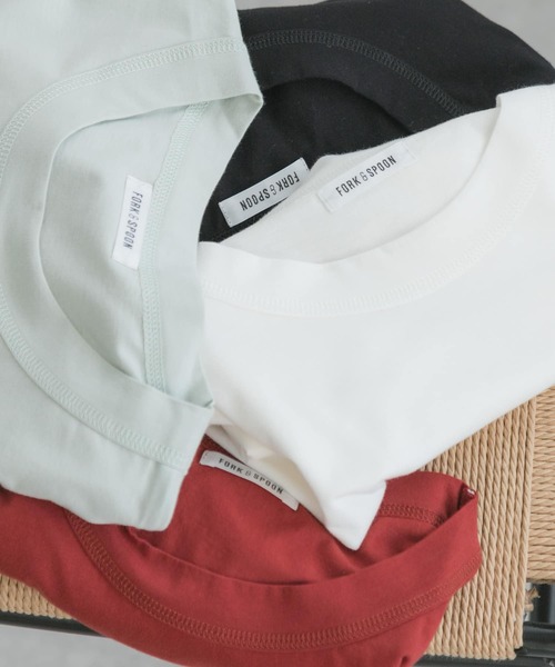 FORK&SPOON（フォークアンドスプーン）の「FORK&SPOON　コンパクトTシャツ（Tシャツ/カットソー・レディース・ブラック/ブラウン系その他/ミント/オフホワイト・1）」の19枚目の写真