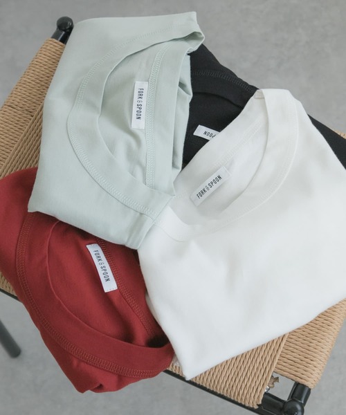 FORK&SPOON（フォークアンドスプーン）の「FORK&SPOON　コンパクトTシャツ（Tシャツ/カットソー・レディース・ブラック/ブラウン系その他/ミント/オフホワイト・1）」の20枚目の写真