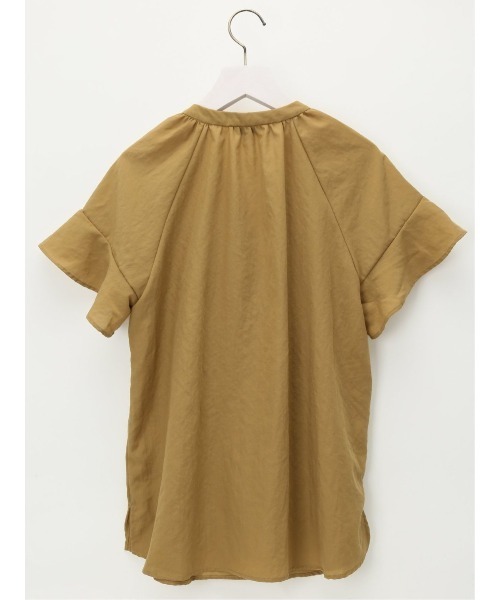 m.f.editorial（エムエフエディトリアル）の「m.f.エディトリアル レディース 前開き 袖フレアーブラウス（シャツ/ブラウス・レディース・イエロー系その他/ボルドー・MEDIUM/LARGE）」の5枚目の写真