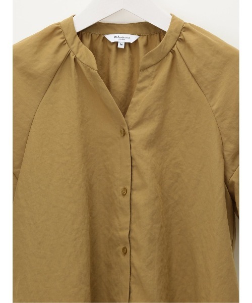 m.f.editorial（エムエフエディトリアル）の「m.f.エディトリアル レディース 前開き 袖フレアーブラウス（シャツ/ブラウス・レディース・イエロー系その他/ボルドー・MEDIUM/LARGE）」の6枚目の写真