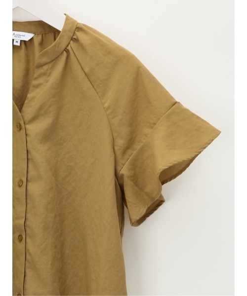 m.f.editorial（エムエフエディトリアル）の「m.f.エディトリアル レディース 前開き 袖フレアーブラウス（シャツ/ブラウス・レディース・イエロー系その他/ボルドー・MEDIUM/LARGE）」の7枚目の写真