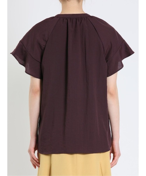 m.f.editorial（エムエフエディトリアル）の「m.f.エディトリアル レディース 前開き 袖フレアーブラウス（シャツ/ブラウス・レディース・イエロー系その他/ボルドー・MEDIUM/LARGE）」の12枚目の写真