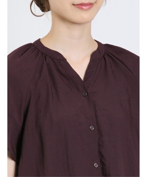 m.f.editorial（エムエフエディトリアル）の「m.f.エディトリアル レディース 前開き 袖フレアーブラウス（シャツ/ブラウス・レディース・イエロー系その他/ボルドー・MEDIUM/LARGE）」の13枚目の写真