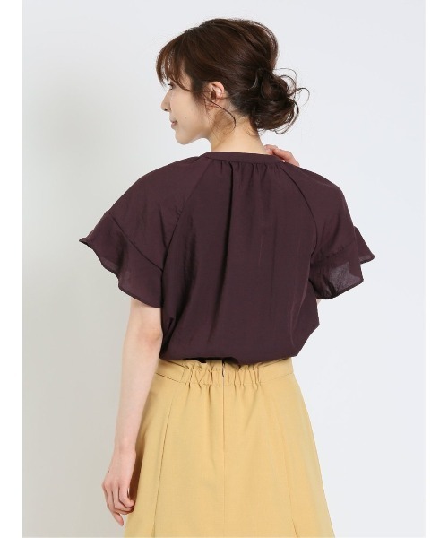 m.f.editorial（エムエフエディトリアル）の「m.f.エディトリアル レディース 前開き 袖フレアーブラウス（シャツ/ブラウス・レディース・イエロー系その他/ボルドー・MEDIUM/LARGE）」の17枚目の写真