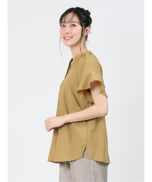 m.f.editorial（エムエフエディトリアル）の「m.f.エディトリアル レディース 前開き 袖フレアーブラウス（シャツ/ブラウス・レディース・イエロー系その他/ボルドー・MEDIUM/LARGE）」の21枚目の写真