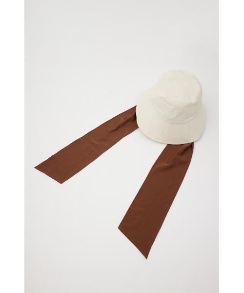 SLY（スライ）の「WIDE RIBBON BRIMHAT ワイドリボン ブリム ハット バケットハット 2WAY（ハット・レディース・アイボリー/ブラック・FREE）」の3枚目の写真