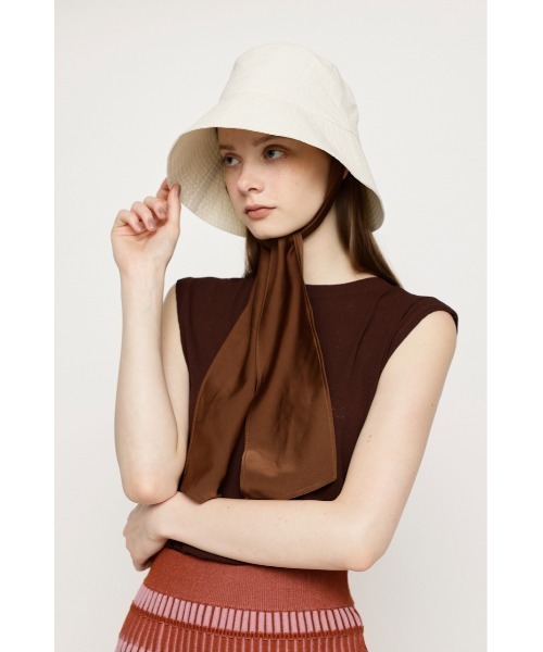 SLY（スライ）の「WIDE RIBBON BRIMHAT ワイドリボン ブリム ハット バケットハット 2WAY（ハット・レディース・アイボリー/ブラック・FREE）」の14枚目の写真