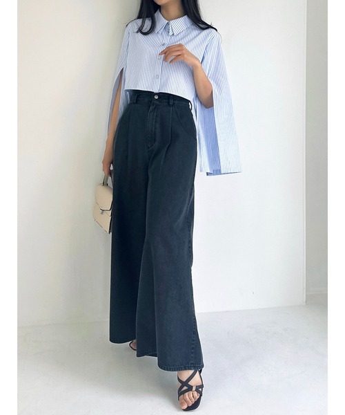 dazzlin ダズリン　ワイド　デニム　パンツ　XS ボトムス　完売品　大人気 dazzlin ジーンズ デニム デニムパンツ ダブルハイウエスト