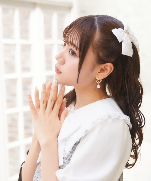 ROJITA(ロジータ)の「パール付きミニハートピアス(ピアス(両耳用)・レディース・シルバー/ゴールド・FREE)」の7枚目の写真