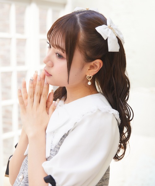 ROJITA(ロジータ)の「パール付きミニハートピアス(ピアス(両耳用)・レディース・シルバー/ゴールド・FREE)」の5枚目の写真