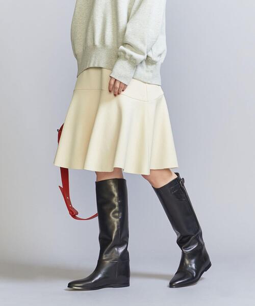 BEAUTY&YOUTH UNITED ARROWS（ビューティーアンドユースユナイテッドアローズ）の「ダンボールニット フレア スカート -ウォッシャブル-（スカート・レディース・ネイビー/オフホワイト・S/M）」の2枚目の写真
