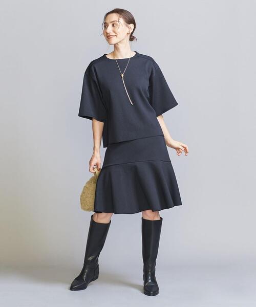 BEAUTY&YOUTH UNITED ARROWS（ビューティーアンドユースユナイテッドアローズ）の「ダンボールニット フレア スカート -ウォッシャブル-（スカート・レディース・ネイビー/オフホワイト・S/M）」の12枚目の写真