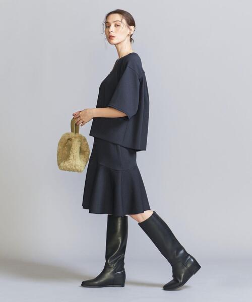 BEAUTY&YOUTH UNITED ARROWS（ビューティーアンドユースユナイテッドアローズ）の「ダンボールニット フレア スカート -ウォッシャブル-（スカート・レディース・ネイビー/オフホワイト・S/M）」の13枚目の写真