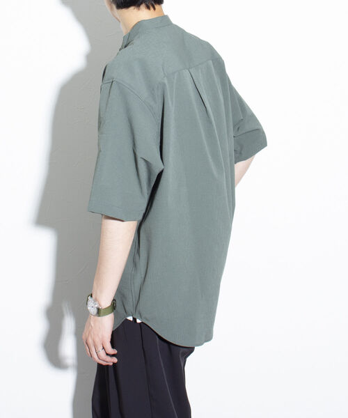 GLOSTER（グロスター）の「【GLOSTER/グロスター】EVALET バンドカラーシャツ 日本製（シャツ/ブラウス・メンズ・オリーブ/ライトブルー/キナリ/ネイビー・M/L/S）」の5枚目の写真