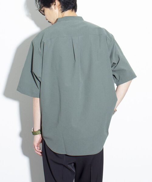 GLOSTER（グロスター）の「【GLOSTER/グロスター】EVALET バンドカラーシャツ 日本製（シャツ/ブラウス・メンズ・オリーブ/ライトブルー/キナリ/ネイビー・M/L/S）」の6枚目の写真