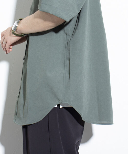 GLOSTER（グロスター）の「【GLOSTER/グロスター】EVALET バンドカラーシャツ 日本製（シャツ/ブラウス・メンズ・オリーブ/ライトブルー/キナリ/ネイビー・M/L/S）」の11枚目の写真